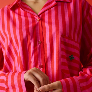 Cherry Pink Stripe Short Pyjamas
