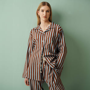 Mocha & Sky Relaxed Cotton Pyjamas