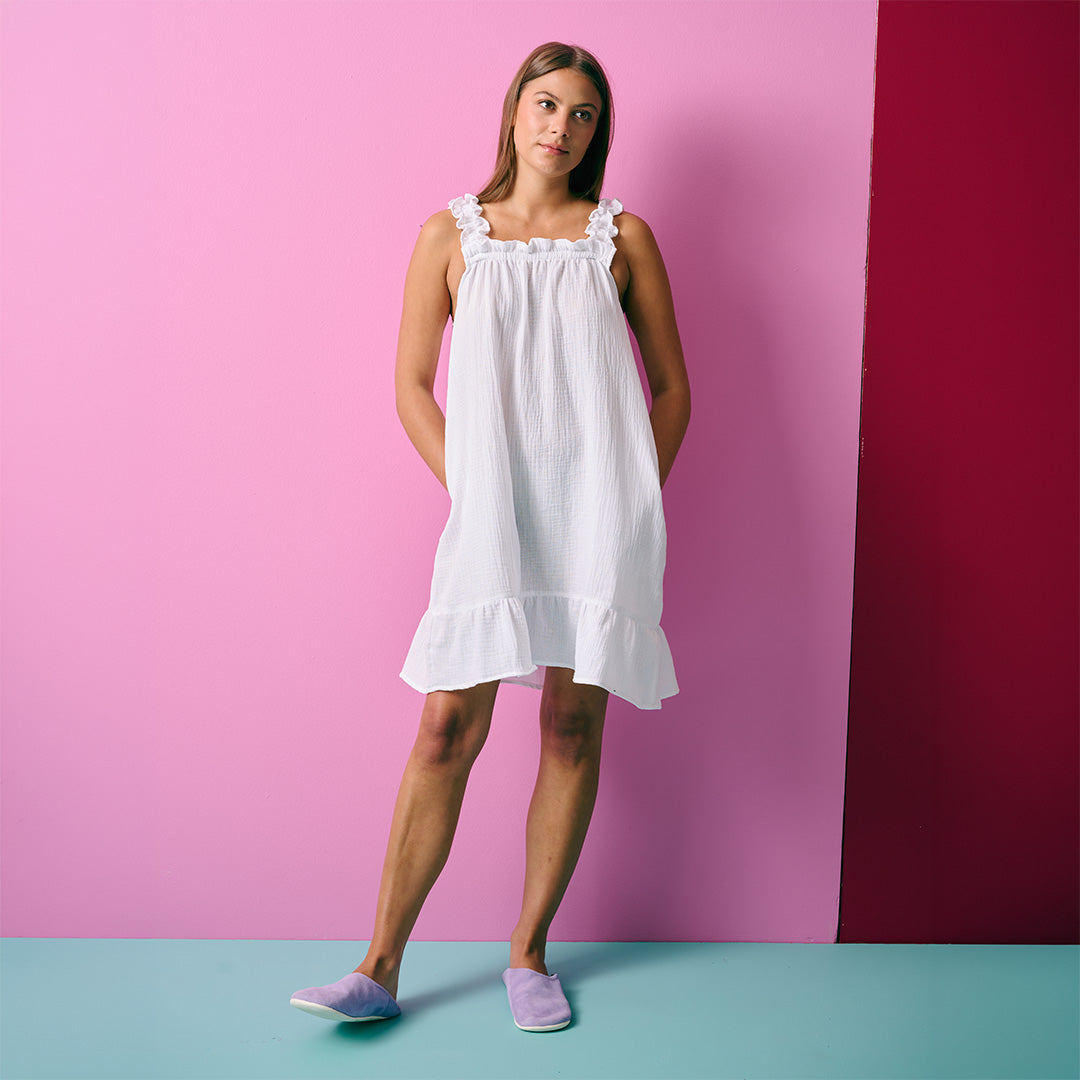 Cloud Muslin Frilled Nightdress