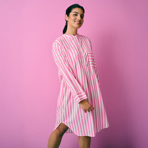 Candy Pink Stripe Sleepshirt