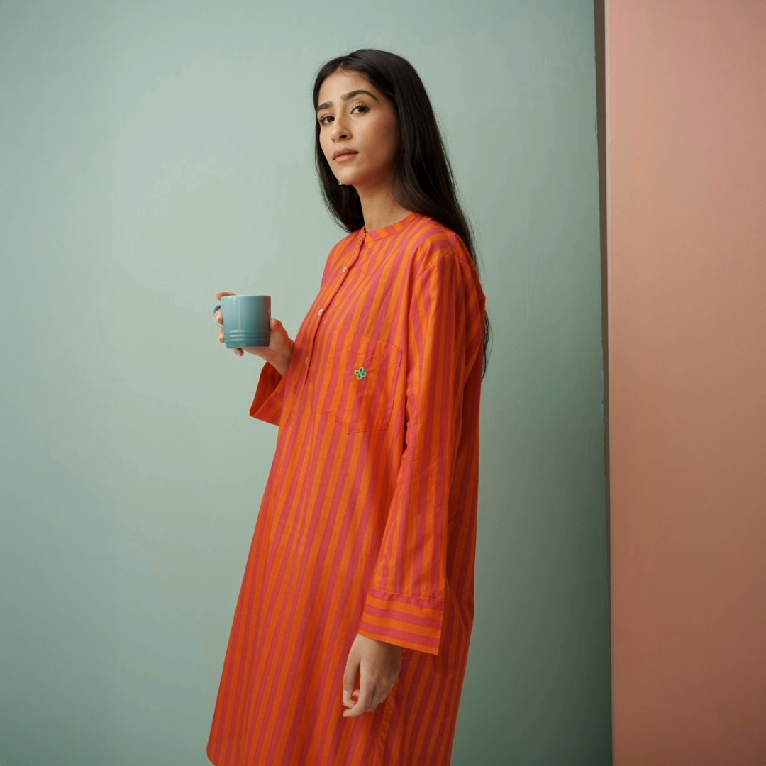 Fuschia Blush Stripe Sleepshirt