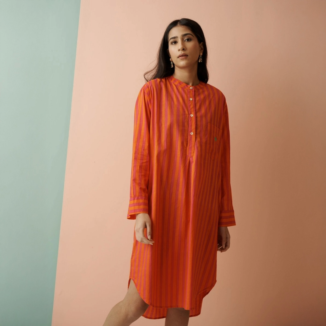 Fuschia Blush Stripe Sleepshirt