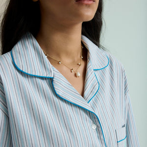 Classic Aqua and Grey Stripe
