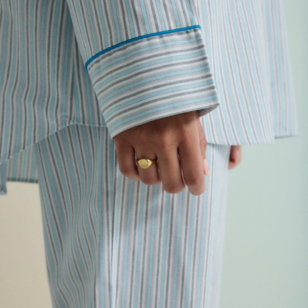 Classic Aqua and Grey Stripe