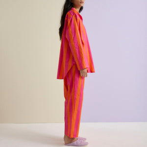 Indian Cotton Tangerine & Pink