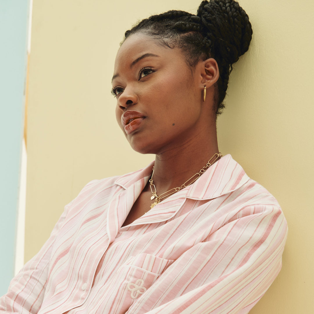 Classic Pink and Metallic Stripe