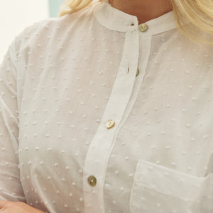 Classic Style Sleepshirt White Dobby