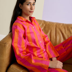 Indian Cotton Tangerine & Pink