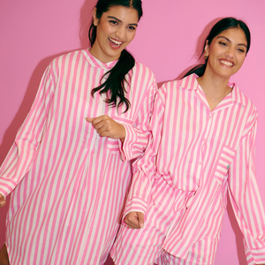 Candy Pink Stripe Sleepshirt