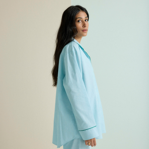 Classic Aqua Fine Stripe