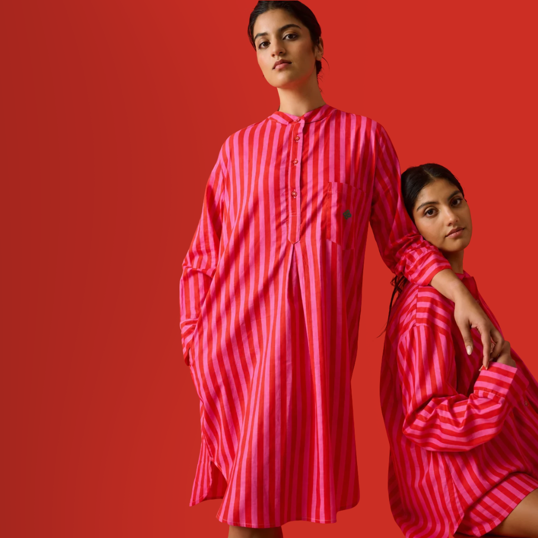Cherry Pink Stripe Short Pyjamas
